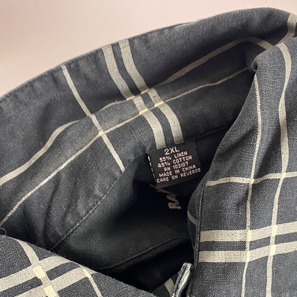 VTG Raw Blue Outfit Button Up Shirt & Shorts Y2K Streetwear Men’s Size XXL - Picture 8 of 10